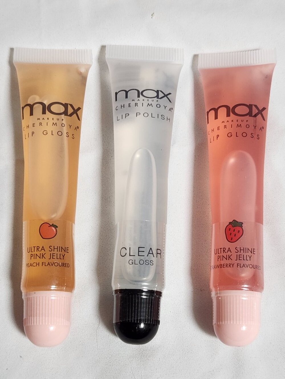MAX MAKEUP Cherimoya Moisturizing Lip Gloss - 3 Tubes